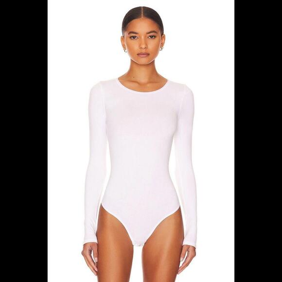 Yummie Longsleeve Thong Bodysuit in White Size Medium/ Large NWT - Picture 2 of 6